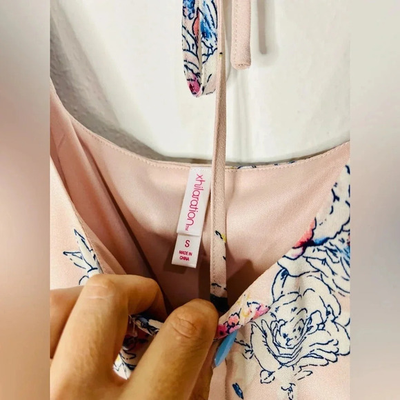 Xhiliration Floral Boho Mini Dress - Romantic Summer Essential Button Front - Picture 6 of 16